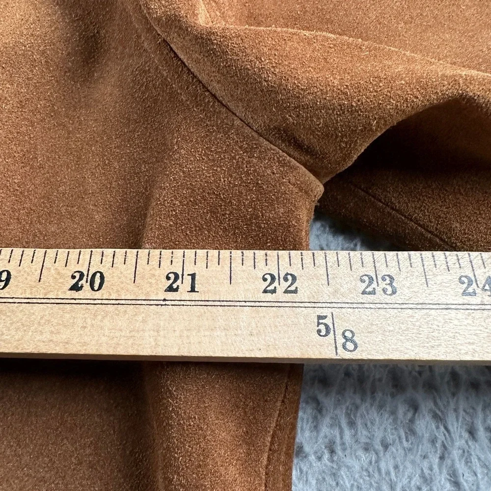 Vtg Banana Republic‎ Jacket Mens M Brown Suede Leather Zip Front Casual Lined